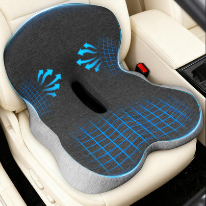 Denchy front view of seat cushion showing ergonomic shape and improved comfort