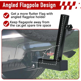 DenForste flagpole insert and thumb screw detail for quick tool-free tightening