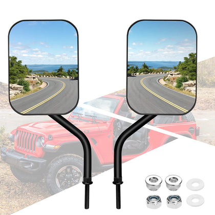 DenForste front view of two doors-off mirrors showing compact package and easy install benefit
