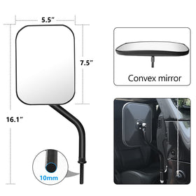 DenForste close-up of 5.5x7.5 inch convex glass that widens rear visibility benefit