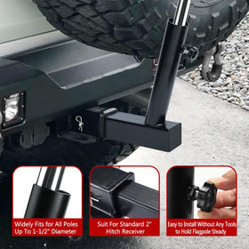DenForste side profile showing 110-degree angle to clear spare tires