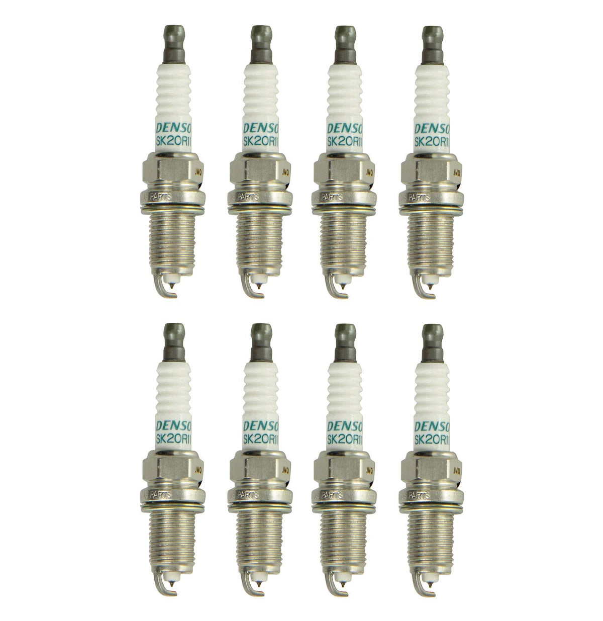 Denso 3297 front packaging showing eight iridium spark plugs and long-life benefit