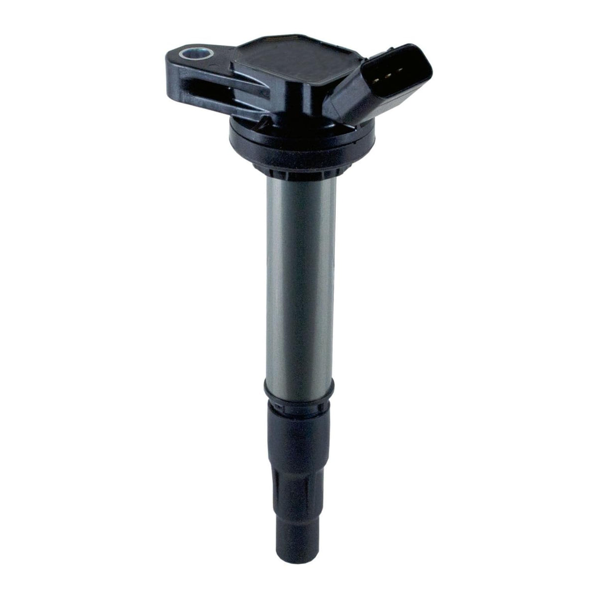 Denso 673-1310 front view showing compact stick coil and clear labeling, reliable replacement