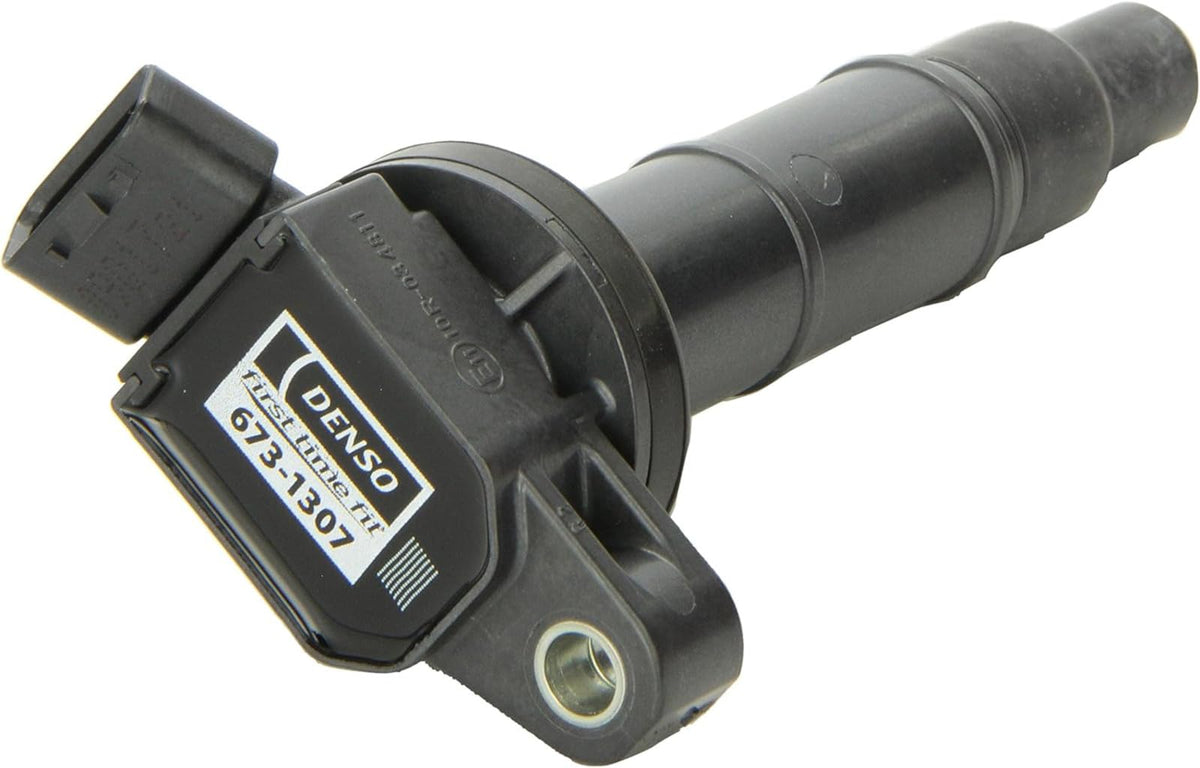Denso coil electrical connector close-up showing secure OEM-style plug benefit