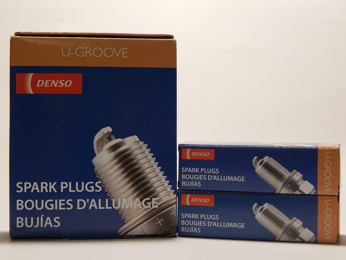 Denso K20HR-U11 front packaging showing six genuine spark plugs and brand for reliable replacement