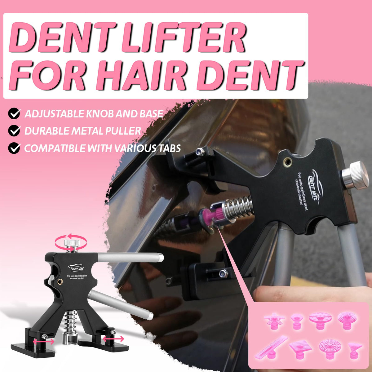 DentWiz size comparison next to hands showing compact portable design