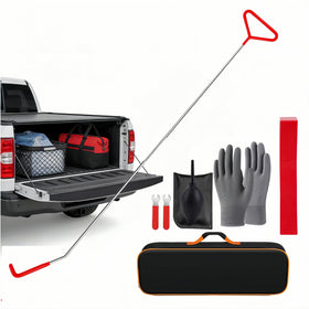 DENWAY retriever next to ruler showing compact and extended sizes