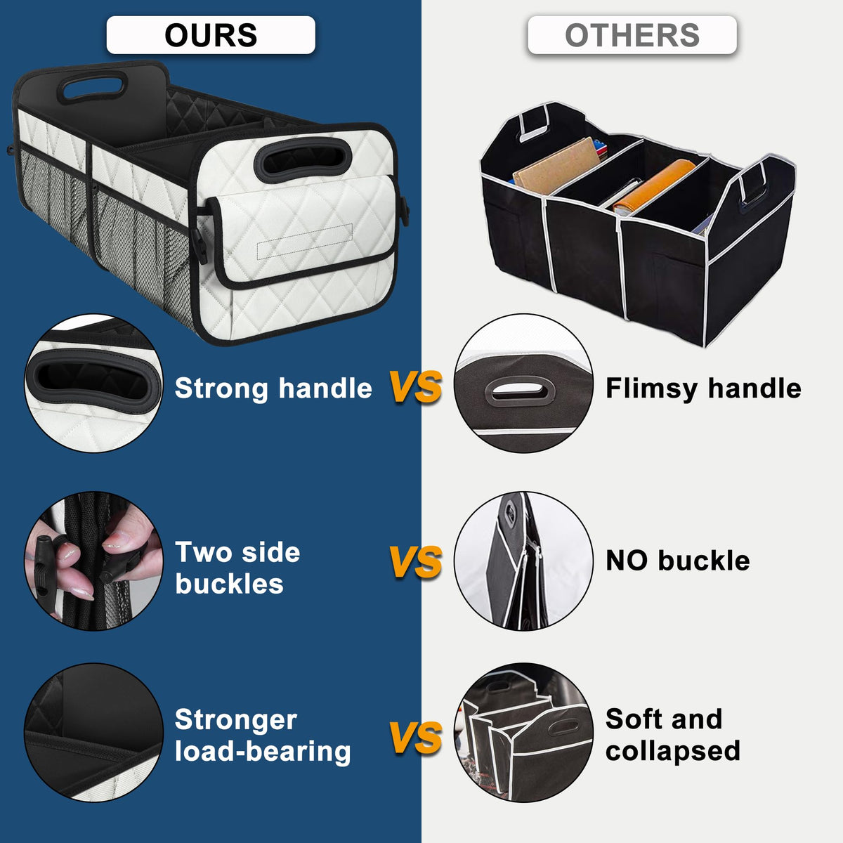 Deosk collapsed flat for compact storage and easy stow-away benefit