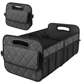 Deosk trunk organizer charcoal front view showing clean profile and durable design