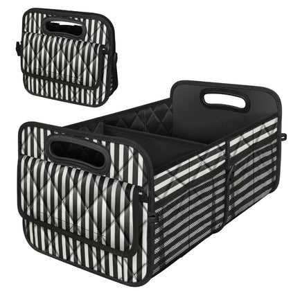 Deosk front view striped organizer showing clean storage and easy access