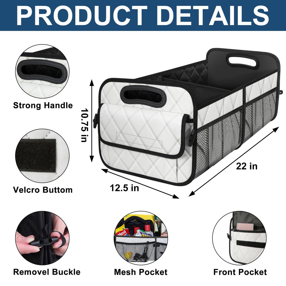 Deosk reinforced handle detail highlighting strong stitching for heavy loads