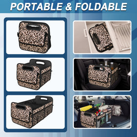Deosk installed in a car trunk keeping belongings organized and secure