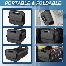 Deosk in SUV trunk filled demonstrating secure vehicle storage benefit