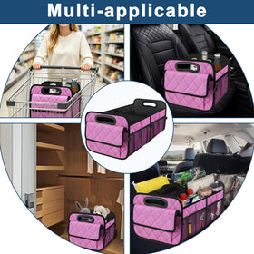 Deosk placed in SUV trunk demonstrating size fit and space-saving benefit
