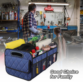 Deosk in car trunk with groceries showing spill protection benefit