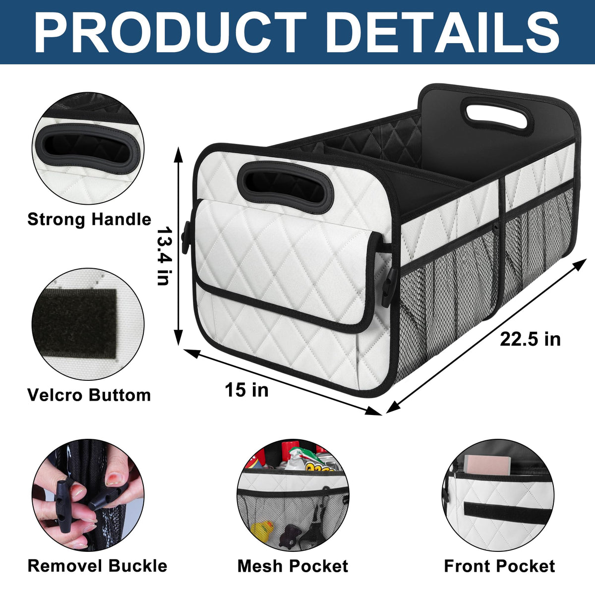 Deosk reinforced handles being lifted offering strong grip and easy transport