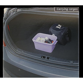 Dependable Industries mat in a lifestyle shot with groceries secure and clean