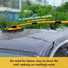 DEPOTA close-up of 15° curved brush head showing ergonomic angle