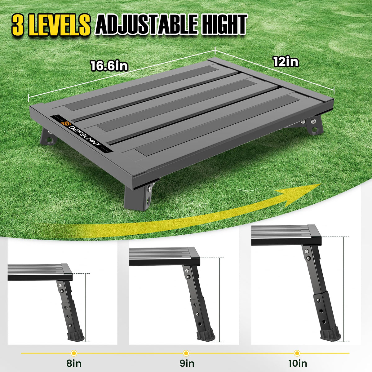 DEPSUNNY leg locking mechanism detail ensuring secure, steady use