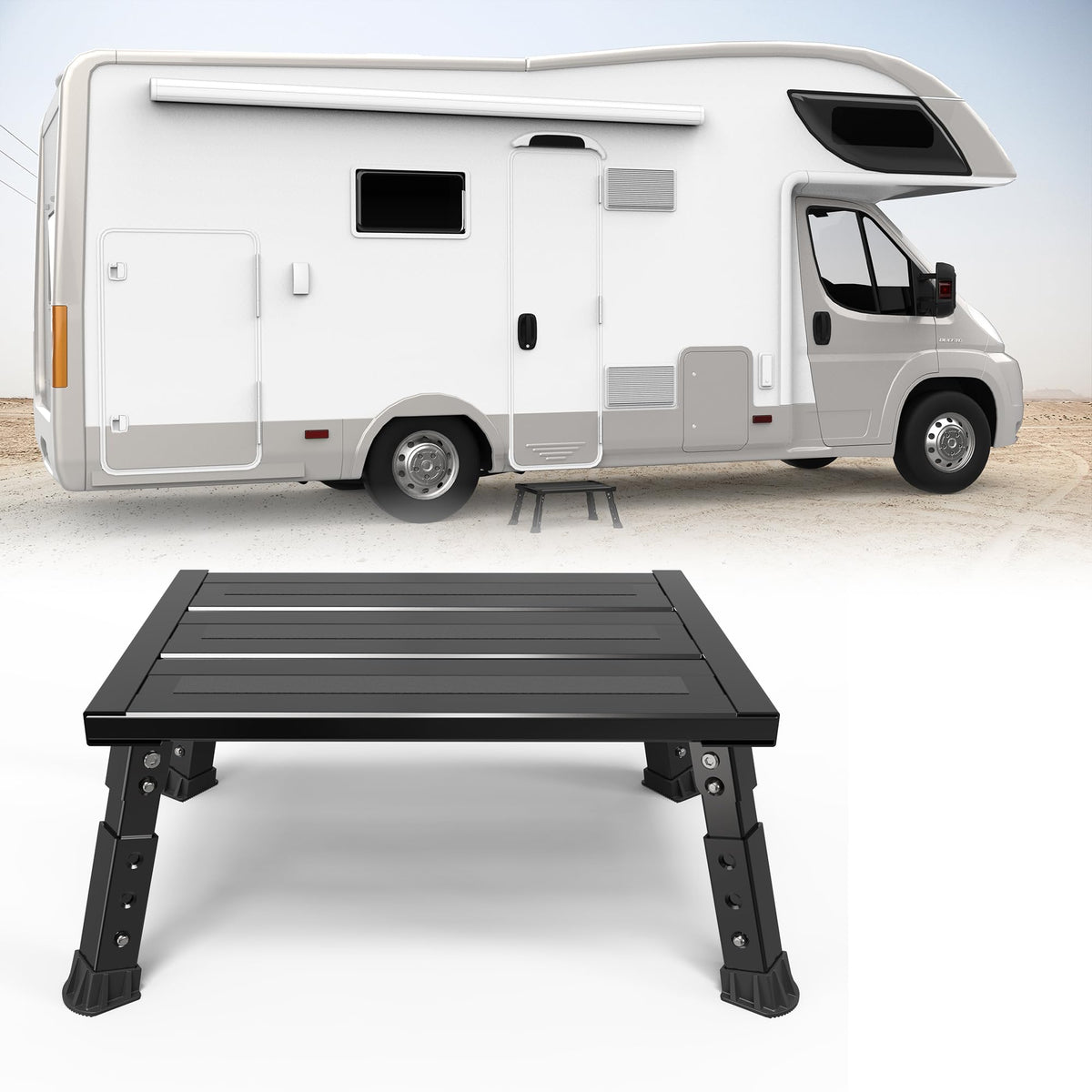 DEPSUNNY side profile with legs open demonstrating stability advantage
