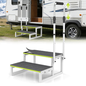 DEPSUNNY front view of two-step stool showing sturdy frame and platform benefit safety