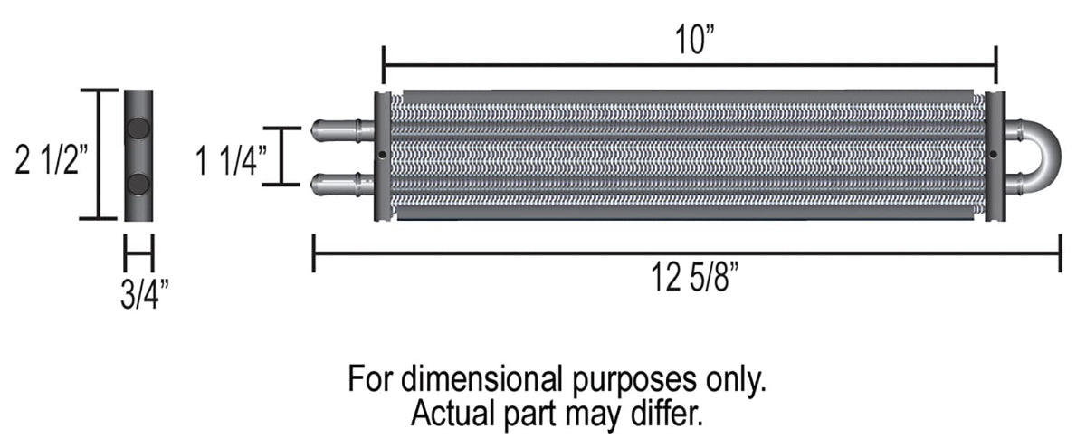 Derale 13200 close-up of copper tubing and aluminum fins showing efficient cooling