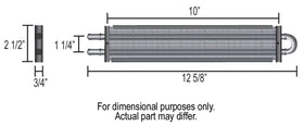 Derale 13200 close-up of copper tubing and aluminum fins showing efficient cooling