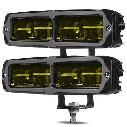 DERI 6 inch amber LED front view showing compact design and focused beam