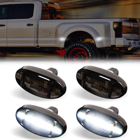 DERMOKA front view of smoked dually marker light shows clean fit and modern look