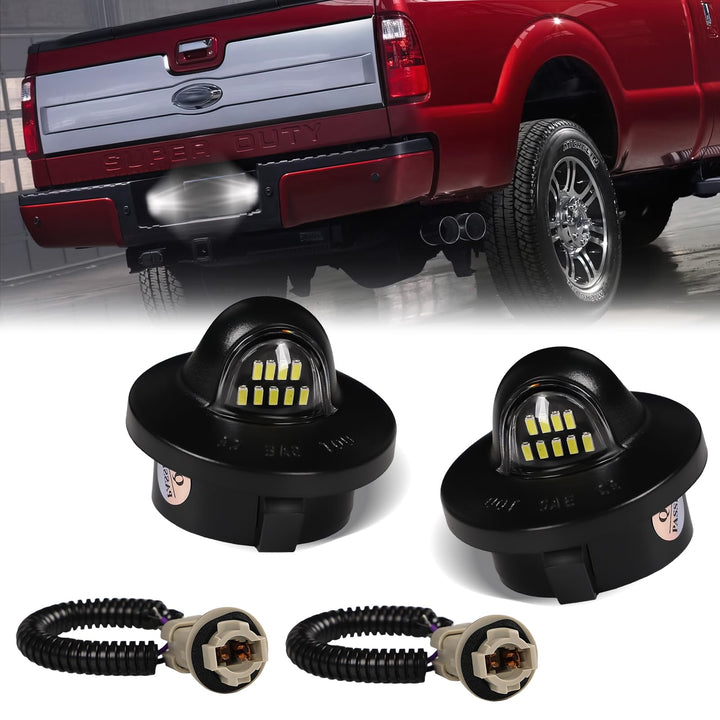 DERMOKA front view license plate light showing clear illumination benefit