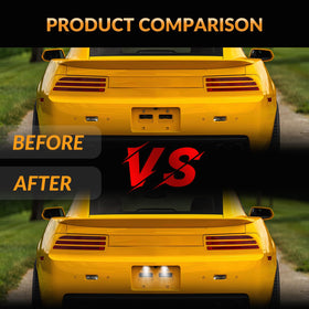 DERMOKA installed on Camaro rear demonstrating improved plate visibility benefit