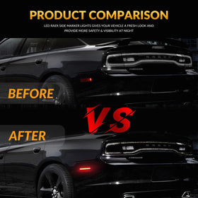 DERMOKA installed on Dodge Challenger showing improved rear signaling at night