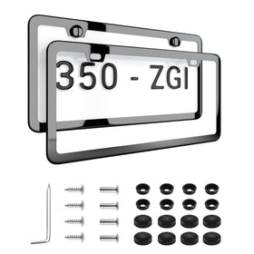 Deselen front view frame on plate showing sleek polished look and refined styling