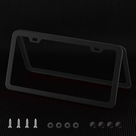 Deselen frame installed on sedan rear plate demonstrating improved vehicle styling