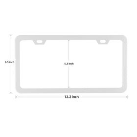 Deselen white frame mounted on car front demonstrating clean appearance