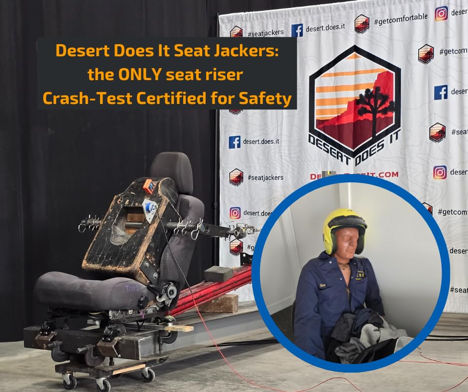 Desert Does It installed in Toyota cabin shows seat lifted for better lumbar contact and comfort