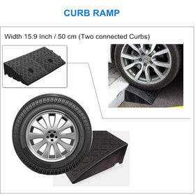 Deshitong ramp installed with car wheel rolling up for safer curb access