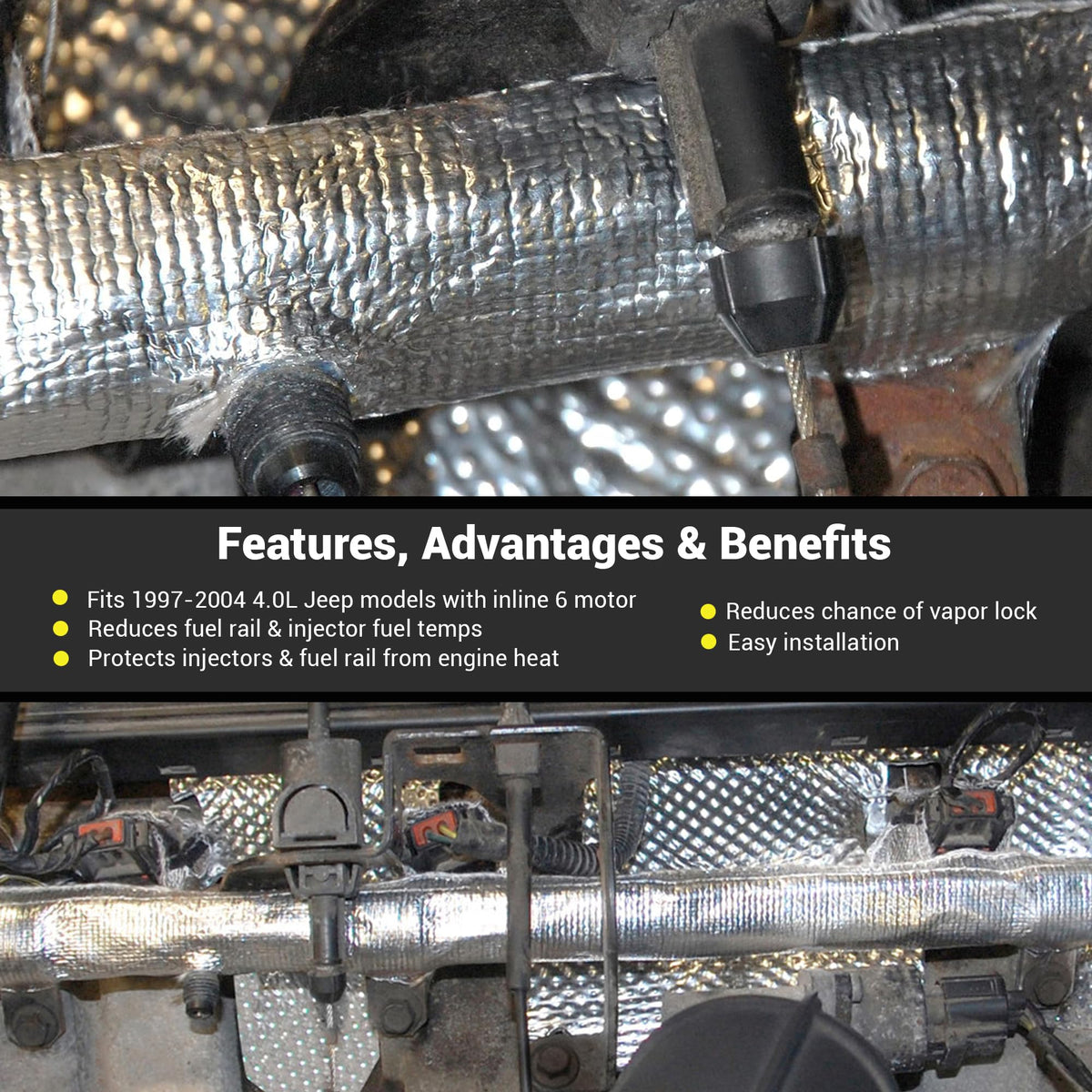 Design Engineering close-up of manifold heat shield highlighting reflective surface