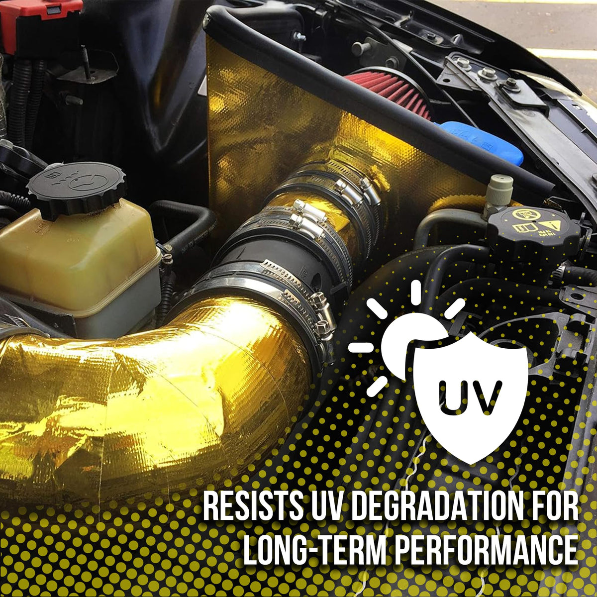 Design Engineering Reflect-A-Gold applied under hood protecting components from radiant heat