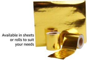 Design Engineering Reflect-A-Gold wrapped around exhaust pipe showing scale and fit
