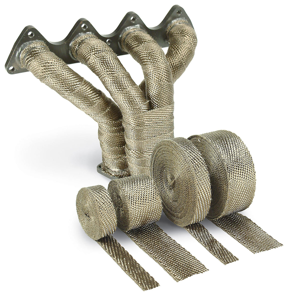 Design Engineering titanium wrap close-up weave showing lava rock fiber durability
