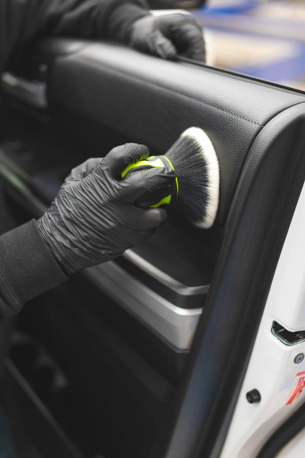 Detail Factory Curveball XL cleaning a dashboard showing safe dust removal benefit
