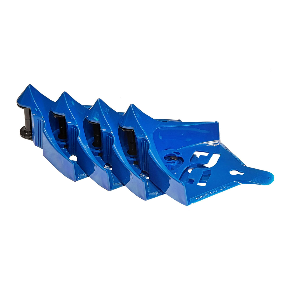 DETAIL GUARDZ front view of blue hose guide showing compact design and fast deployment