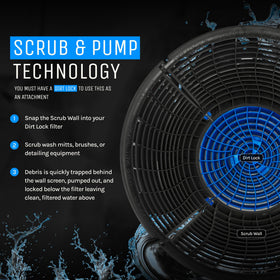 DETAIL GUARDZ Scrub Wall installed in bucket demonstrating cleaner water separation benefit