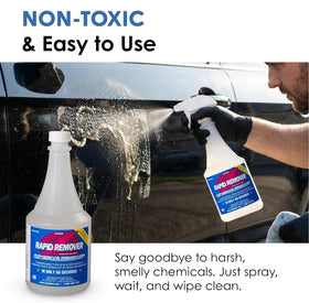Detailing Connect before and after sticker removal demonstrating effectiveness
