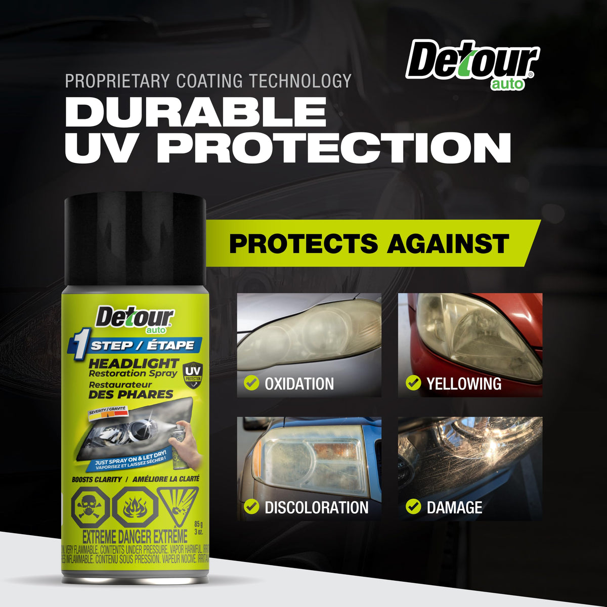 Detour Auto before and after headlight comparison boosting visibility