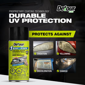 Detour Auto before and after headlight comparison boosting visibility