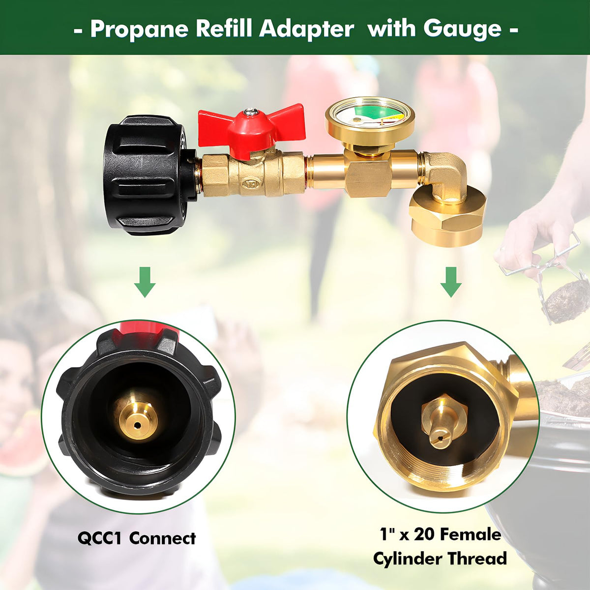 Detoypapa clear pressure gauge close-up for accurate refill monitoring
