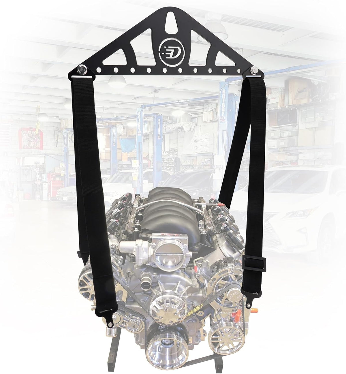 DETYI front view of lift plate showing durable steel and mounting holes for safe lifts