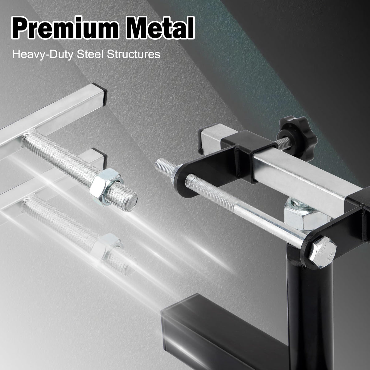 DETYI height adjustment detail with pin showing easy reconfiguration benefit